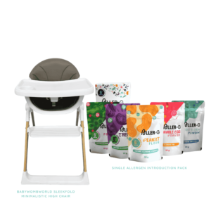BabyWombWorld SleekFold Minimalistic High Chair And Single Allergen Introduction Pack Combo