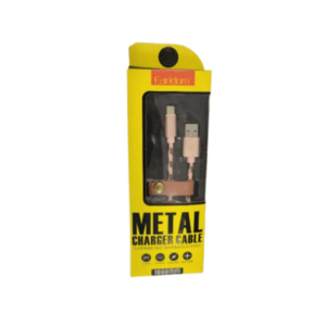 Earldom Metal Charger Cable – 1000mm- USB-A to USB-C – Light Pink