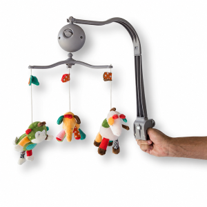Camp Cot Rotating Toy Bar & Musical Box (Light Grey)