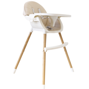 2-in-1 Convertible Baby High Feeding Chair with Tray (Beige)