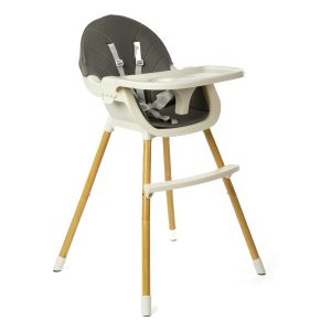 2-in-1 Convertible Baby High Feeding Chair with Tray (Grey)
